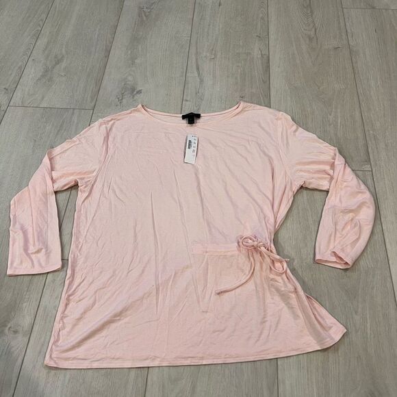 J.Crew Women's L - NWT Pale Pink Dolman Long Sleeve Side-Tie Tee - Picture 1 of 6
